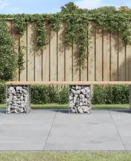 Zahradní lavice Zahradní lavice gabionový design 203x31x42 cm masivní borovice