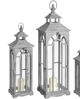 Svíčky, svícny a lucerny Estila Set tří stylových luceren v arch designu