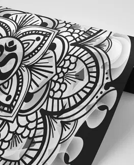 Samolepící tapety Samolepící tapeta Mandala zdraví v černobílém provedení