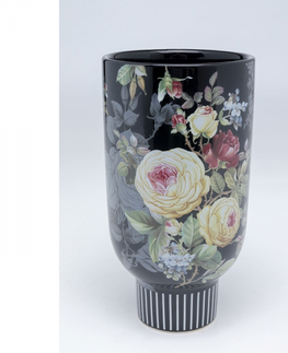 Kameninové vázy KARE Design Černá kameninová váza Blooming 27cm