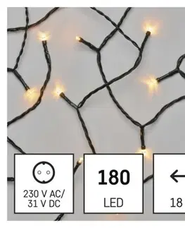 Vánoční řetězy a lamety EMOS LED vánoční řetěz Steny s časovačem 18 m vintage