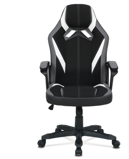Kancelářské židle Herní křeslo TALBRUN, černá/šedá/bílá 