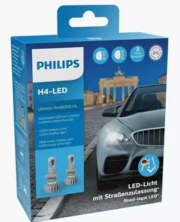 Autožárovky Philips H4 12V 18W P43t Ultinon Pro6000 LED 5800K 2ks homologace 11342U6000X2