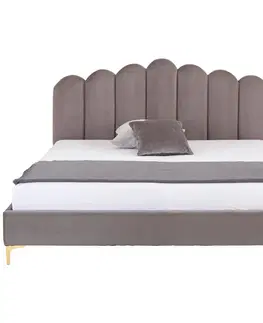 Čalouněné postele Čaluněná Postel S Prošívaným Čelem Lucy, 180x200, Šedá