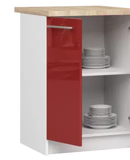 Kuchyňské dolní skříňky Ak furniture Kuchyňská skříňka Olivie S 60 cm 2D bílo-červená