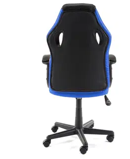 Kancelářské židle Ak furniture Otočná herní židle FERO II černo-modrá