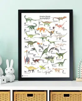 Obrazy do dětského pokoje Obrazy na stěnu do dětského pokoje - Dinosauří abeceda