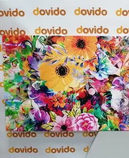 Abstraktní obrazy Obraz květiny v pestrobarevném provedení