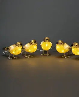 Venkovní vánoční figurky Konstsmide Christmas LED osvětlené figurky ptáků pro venkovní použití, sada 5 kusů