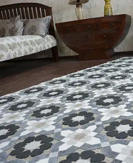 Koberce a koberečky Dywany Lusczow Kusový koberec LISBOA 27206/356 květiny šedý, velikost 80x150