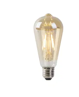 Zarovky LED vlákno ST64 4W 2200K zlato se senzorem světlo-tma
