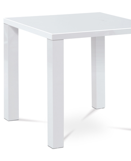 Jídelní stoly Jídelní stůl LIZZIE 80x80 cm, vysoký bílý lesk