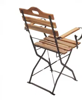 Zahradní křesla a židle Skládací zahradní židle 2 ks Dekorhome Přírodní dřevo