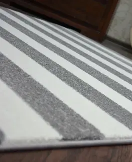 Koberce a koberečky Dywany Lusczow Kusový koberec SKETCH WILLIAM šedý/bílý - pruhovaný, velikost 200x290