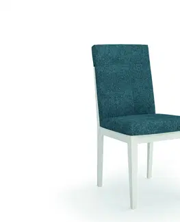 Luxusní jídelní židle Estila Designová moderní jídelní židle Cerdena z masivu s textilním čalouněním 96cm