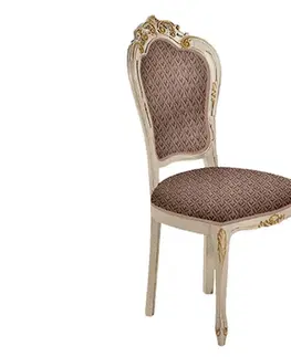 Luxusní jídelní židle Estila Barokní luxusní čalouněná jídelní židle Clasica z masivu s rustikálním zdobením 102cm