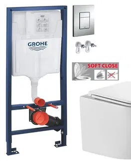 Záchody Rapid SL pro závěsné WC 38528SET s chromovou deskou + WC INVENA LIMNOS WITH SOFT, včetně soft/close sedátka 38772001 LI1