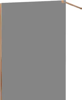 Sprchové zástěny MEXEN/S KIOTO Sprchová zástěna WALK-IN 100x200 cm 8 mm, růžové zlato, kouřové sklo 800-100-101-60-40