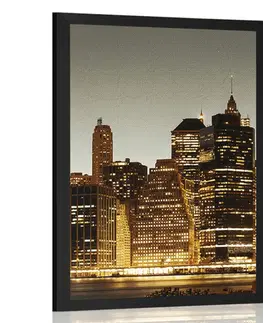 Města Plakát noční New York
