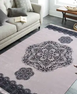 Moderní koberce Pudrový koberec se vzorem mandaly