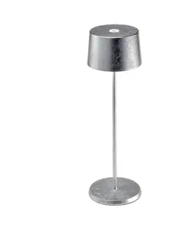 Stolní lampy Zafferano Zafferano Olivia 3K dobíjecí stolní lampa stříbrná