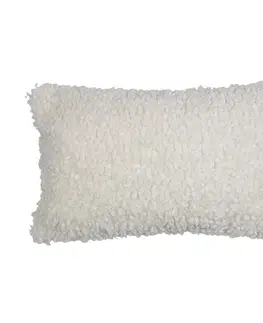 Dekorační polštáře Bílý plyšový kudrnatý polštář Curly Teddy White Off - 30*15*50cm  Mars & More FXHKTK