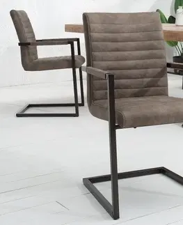 Luxusní jídelní židle Estila Designová prošívaná židle Modern Royal tmavě šedá