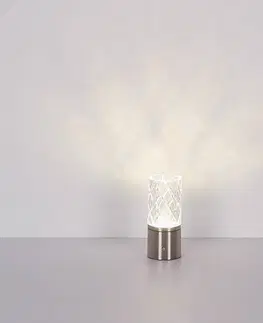 Stolní lampy Globo Nabíjecí stolní lampa LED Lunki, mosazná barva, výška 19 cm, CCT