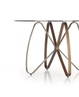Jídelní stoly Jídelní stůl skleněný LUNGO Halmar
