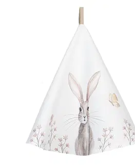 Utěrky Kulatá utěrka s motivem králíčka Rustic Easter Bunny – Ø 80 cm Clayre & Eef REB48
