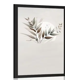 Botanické Plakát minimalistické listy v boho designu