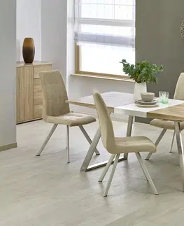 Jídelní stoly Kasvo TREVOR jídelní stůl bílá/dub sonoma