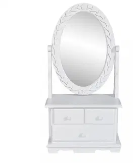 Toaletní Toaletní stolek se zrcadlem bílá Dekorhome