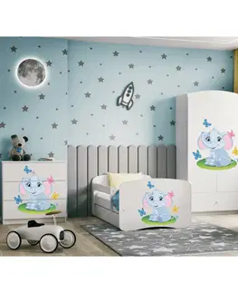 Dětský nábytek Kocot kids Dětská skříň Babydreams 90 cm slon s motýlky bílá