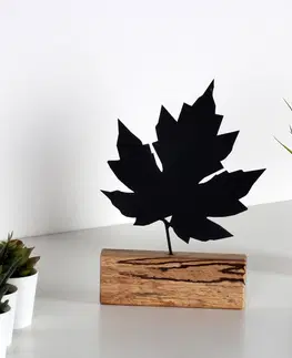  Hanah Home Kovová dekorace Maple 27 cm černá