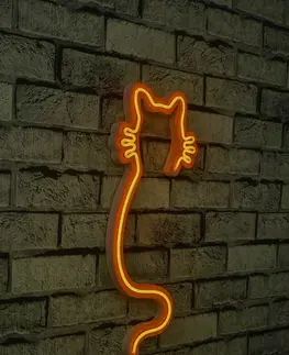 Nástěnné dekorace Dekorativní LED osvětlení KOČKA oranžová