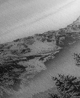 Černobílé obrazy Obraz zamrzlé hory v černobílém provedení