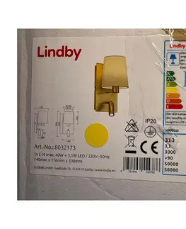 Svítidla Lindby Lindby - LED Nástěnná lampa AIDEN 1xE14/40W/230V + LED/3,1W/230V 