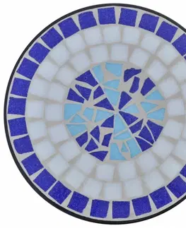 Zahradní stolky Mozaikový stolek na květiny keramika Dekorhome Modrá