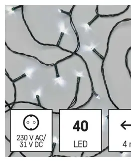 Vánoční řetězy a lamety EMOS LED vánoční řetěz Steny s časovačem 4 m studená bílá