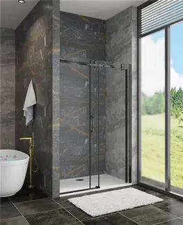 Sprchové kouty H K Posuvné sprchové dveře DIAMOND BLACK 136- 140x200 cm L/P varianta SE-DIAMONDBLACK140SET