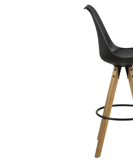 Barové židle Dkton Designová barová židle Nascha černá-přírodní