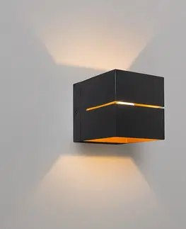 Nastenna svitidla Moderní nástěnná lampa černá se zlatem 9,7 cm - Transfer Groove