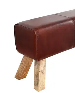 Lavice do jídelny LuxD Designová lavice Horse 120 cm pravá kůže