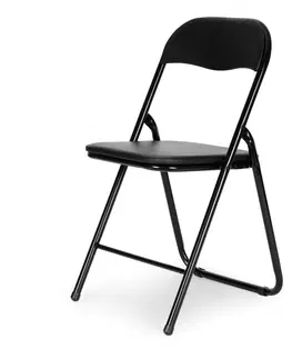 Zahradní židle a křesla MODERNHOME Sada 6 skládacích cateringových židlí CAPS černá