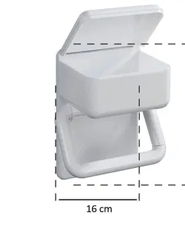 Koupelnové doplňky DekorStyle Držák toaletního papíru Wenko 2v1 bílý