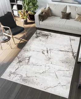 Moderní koberce Krémový designový vintage koberec s abstraktním vzorem Šířka: 140 cm | Délka: 200 cm