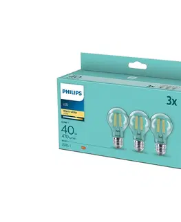 LED osvětlení Philips SADA 3x LED Žárovka VINTAGE Philips E27/4,3W/230V 2700K 