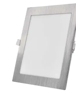 Bodovky do podhledu na 230V EMOS LED podhledové svítidlo NEXXO stříbrné, 22,5 x 22,5 cm, 18 W, teplá/neutrální bílá ZD2243