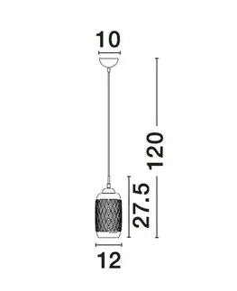 Moderní závěsná svítidla NOVA LUCE závěsné svítidlo DEVON čiré sklo hnědá kovová základna hnědý kabel E14 1x5W IP20 bez žárovky 938224